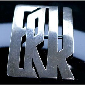 Large Collectible Vintage Leonore Doskow Sterling Silver Initial Brooch - ERK
